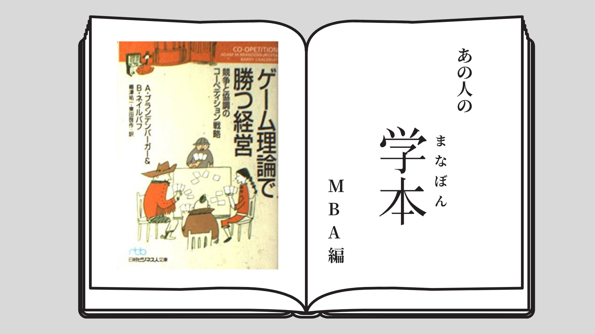 『ゲーム理論で勝つ経営　競争と協調のコーペティション戦略』著者：アダム・M・ブランデンバーガー＆バリー・J・ネイルバフ訳者：嶋津祐一、東田啓作／日経ビジネス人文庫／466ページ／2003年12月刊